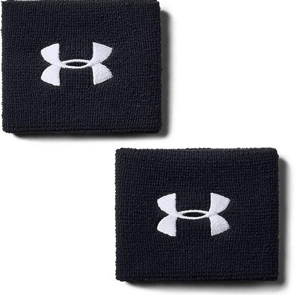 Under Armour Men's 3-inch Performance Wristband 2-Pack - Black - Picture 1 of 4
